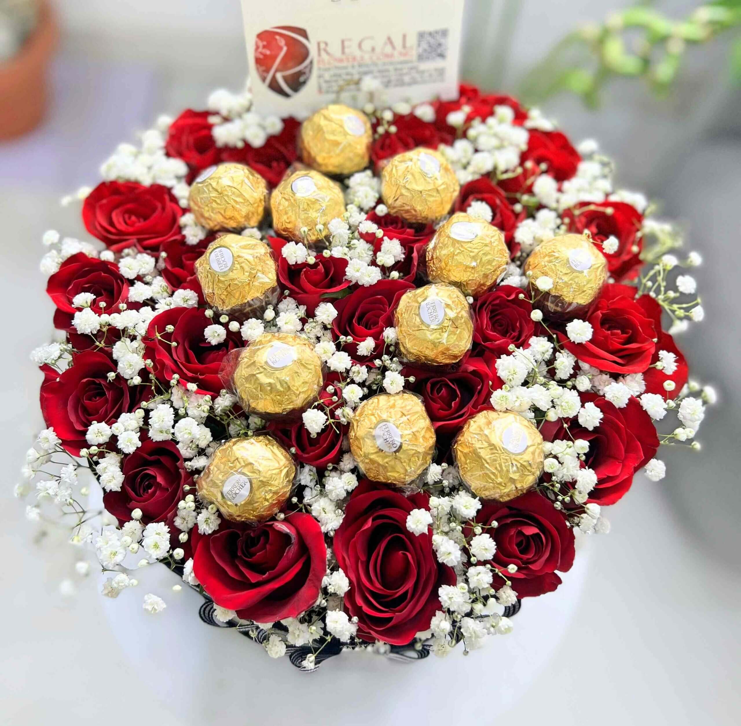 RegalFlowers Red Roses and Million stars with Chocolate Box