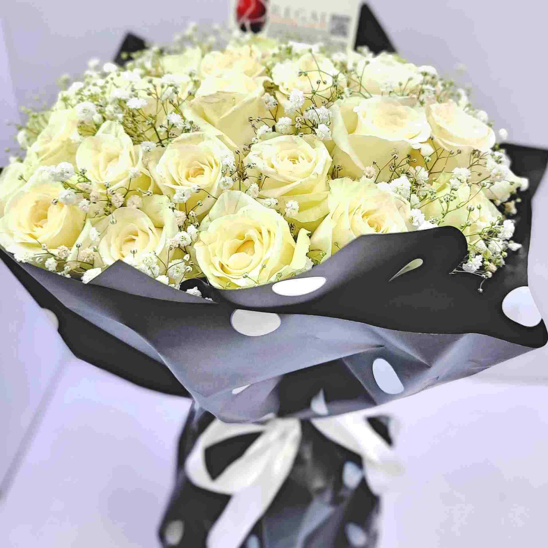 Regal Monalisa White Roses with Babys Breath 6_27_11zon