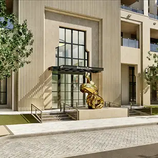 Main Entryway of Regency Parc Featuring Sculpture By Lynda Benglis