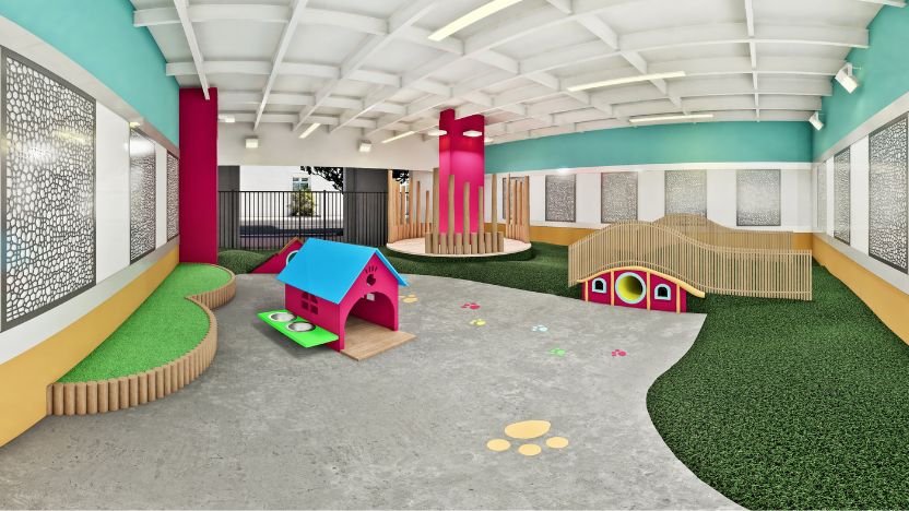 Indoor-outdoor dog park