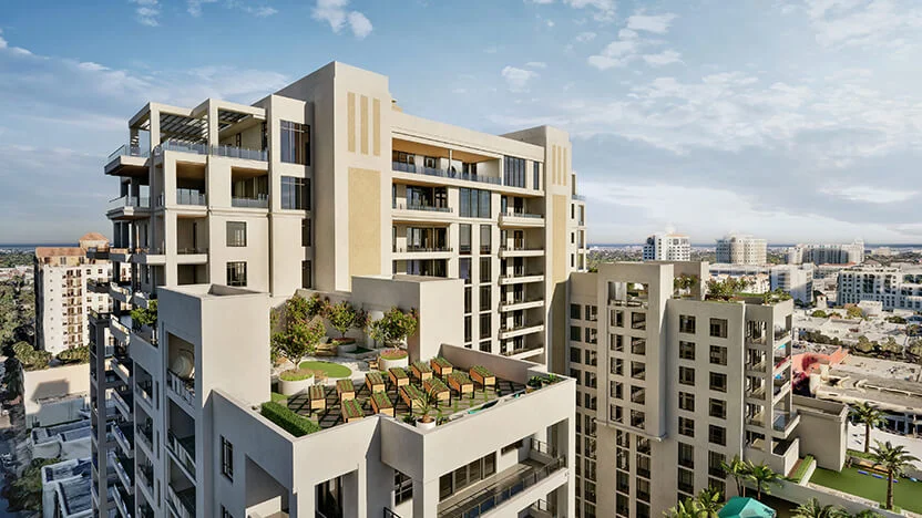 Aerial view of skydecks at Regency Parc