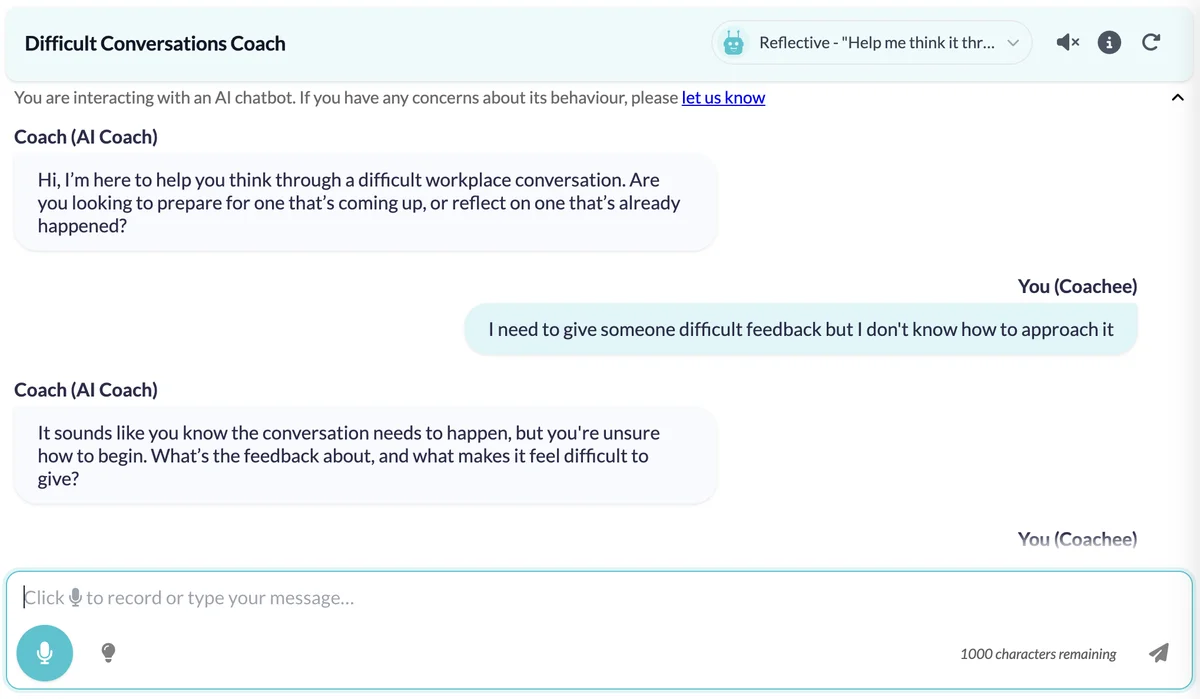 Example coach scenario type