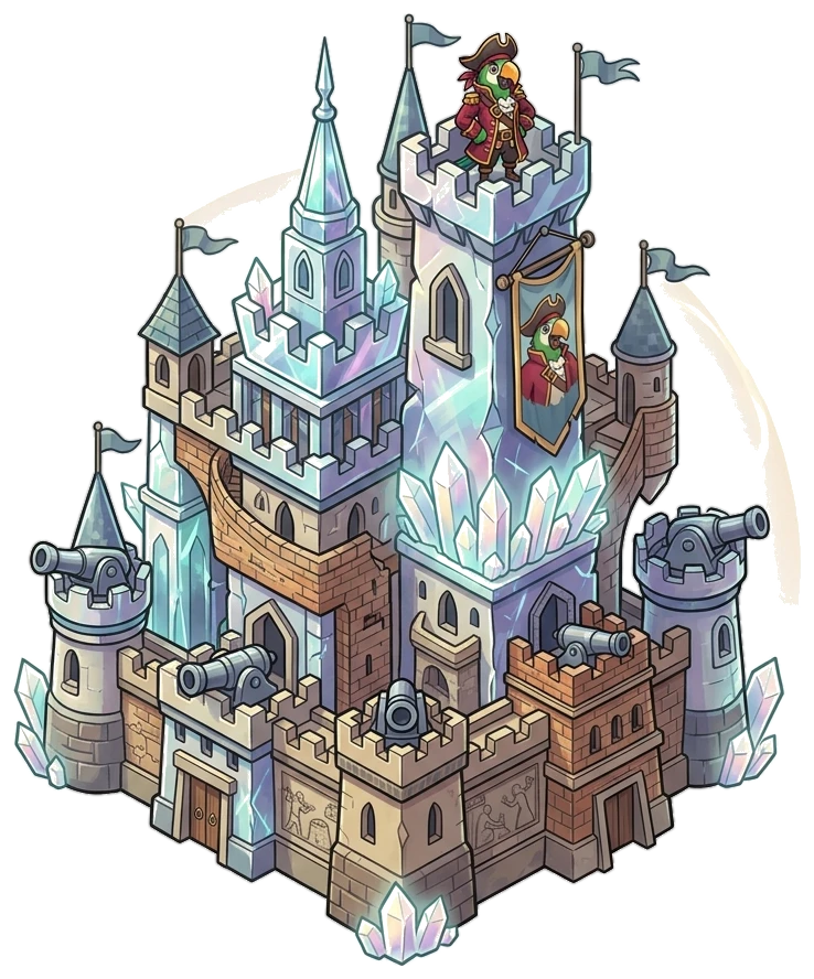 Floating mountain city of crystal libraries Tower Defense