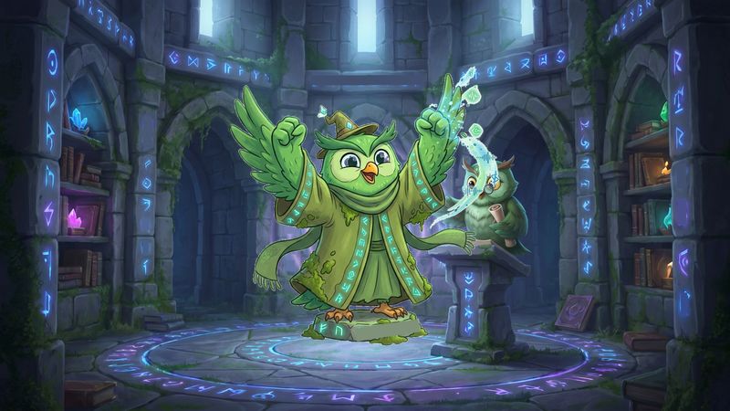 Mystical mossy stone tower with glowing arcane runes Jewel Blitz