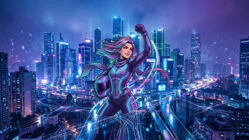 Neon-soaked downtown chases with rolling roadblocks Hover Rush