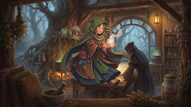 Misty woodland cottage alchemy and magical brewing Merge Magic