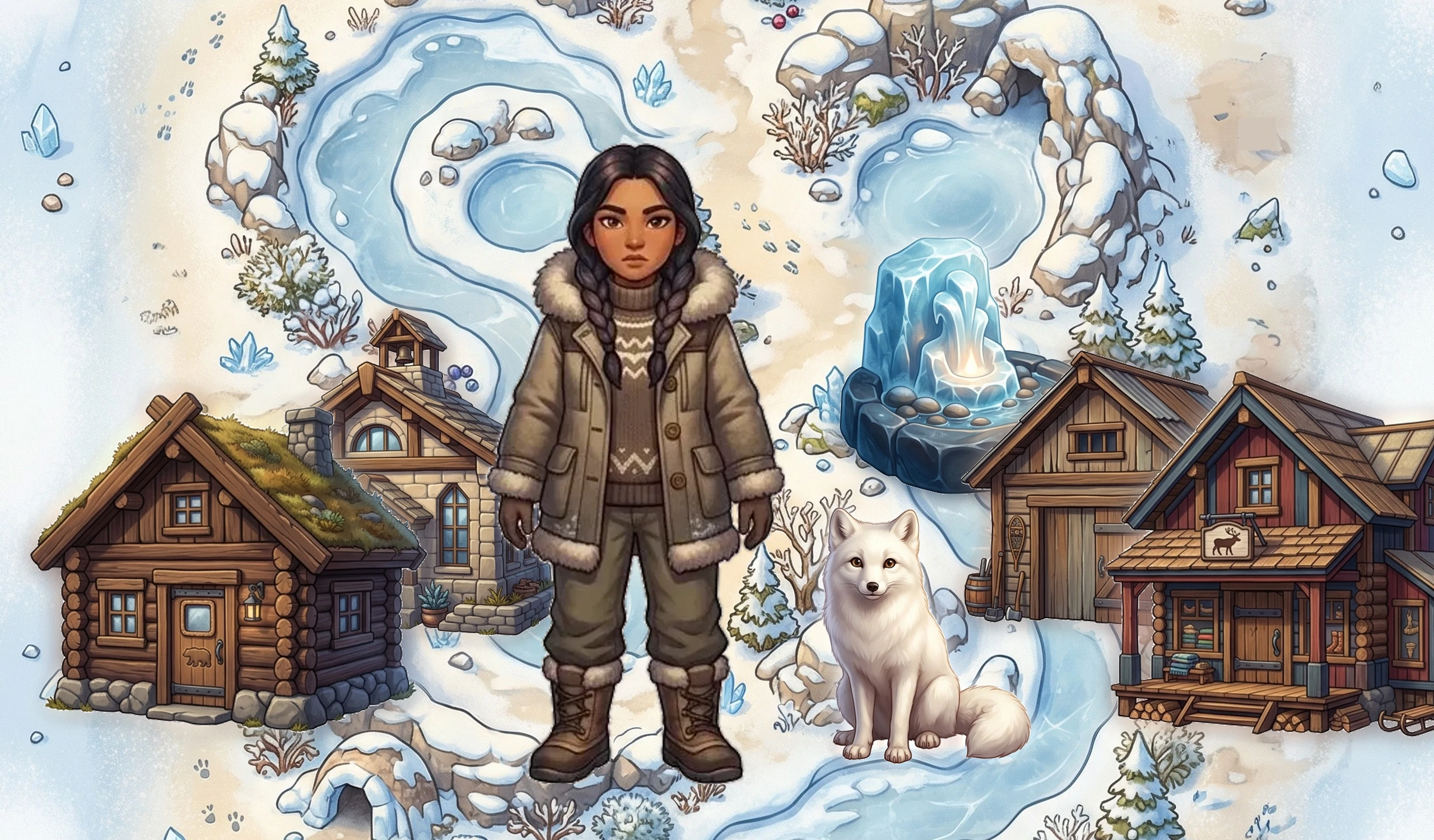 Serene polar tundra and icy permafrost wilderness Dream Village