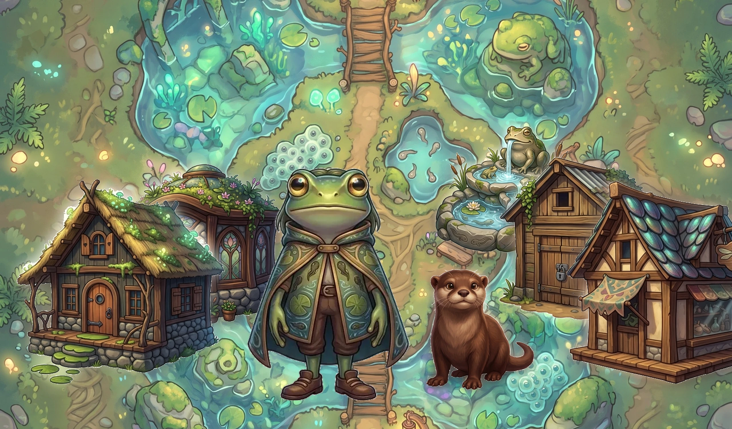 Mystical wetland amphibian metamorphosis sanctuary Dream Village