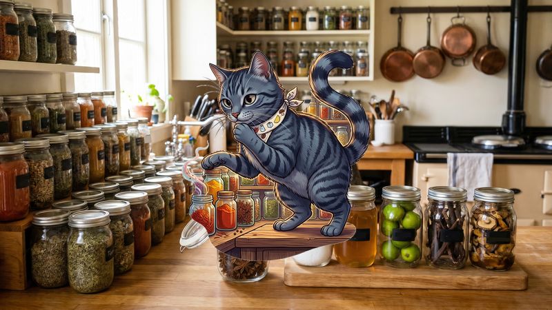 Chef's kitchen overflowing with vibrant aromatic spice jars Jewel Blitz