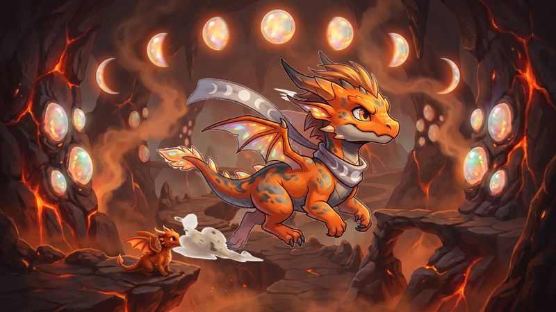 Smoky volcanic cavern with glowing fire opals Turbo Dash