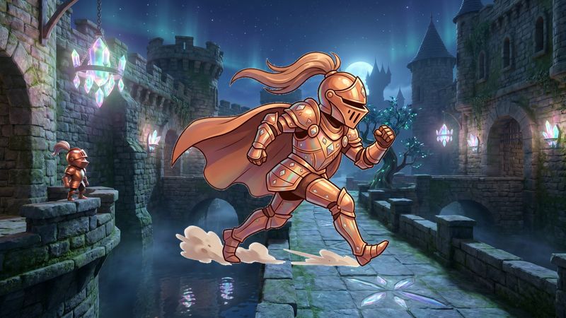 Mysterious stone castle with moats and chandeliers Turbo Dash