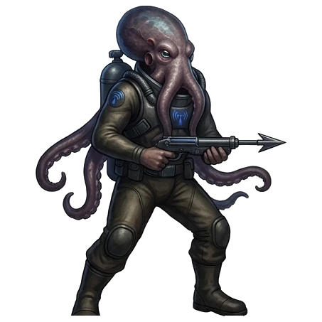 Midnight deep undersea trench with swarming kraken drones Survivor Storm