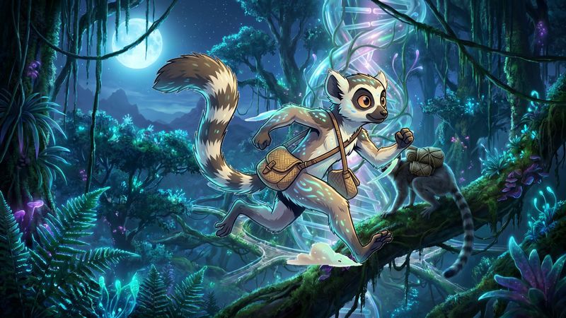 Moonlit jungle canopy with bioluminescent flora Turbo Dash