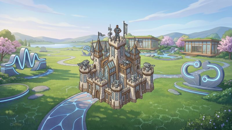Peaceful campus wellness retreat against stress-monsters Tower Defense