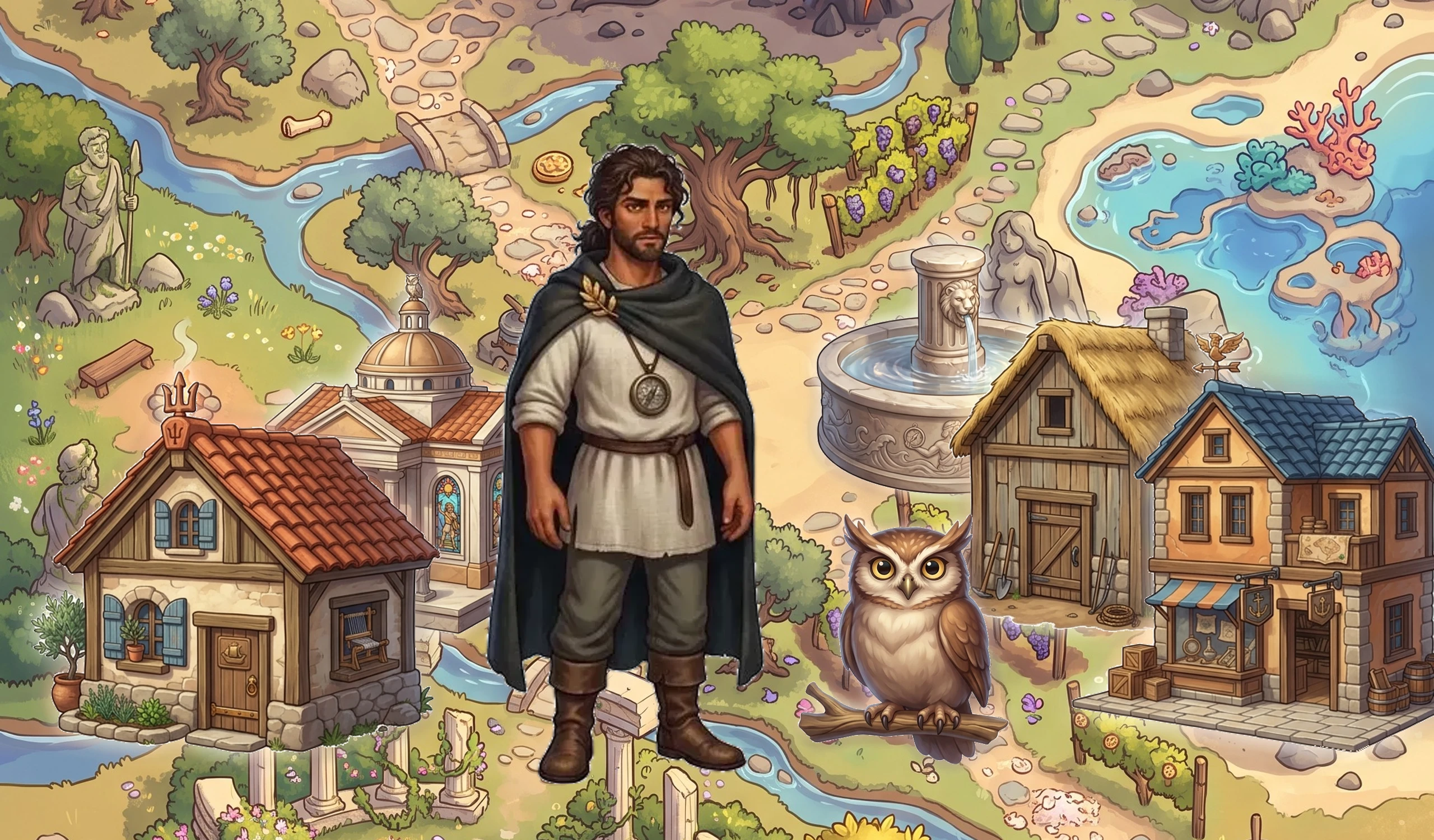 Mythical Mediterranean island of epic heroic legends Dream Village