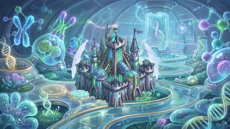 Futuristic biological cellular longevity research laboratory Tower Defense