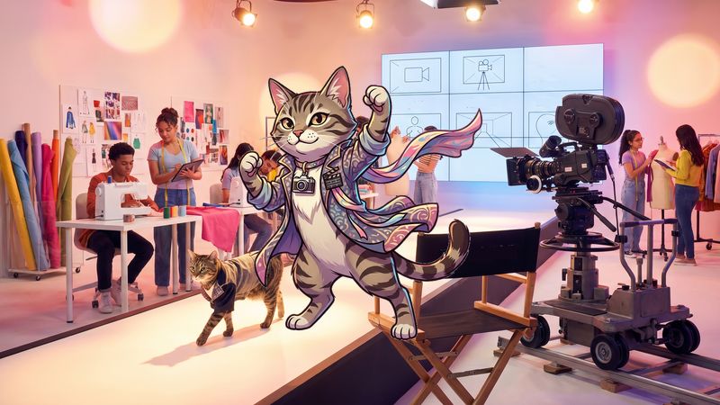 Vibrant teen fashion designer studio and runway Jewel Blitz