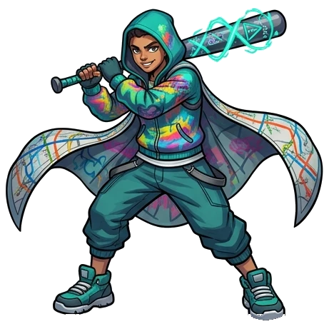 Vibrant graffiti-covered subway arena with bouncy sound effects Battle Arena