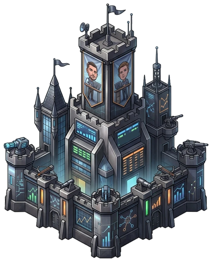 Scoreboard-lit sports analytics war room Tower Defense