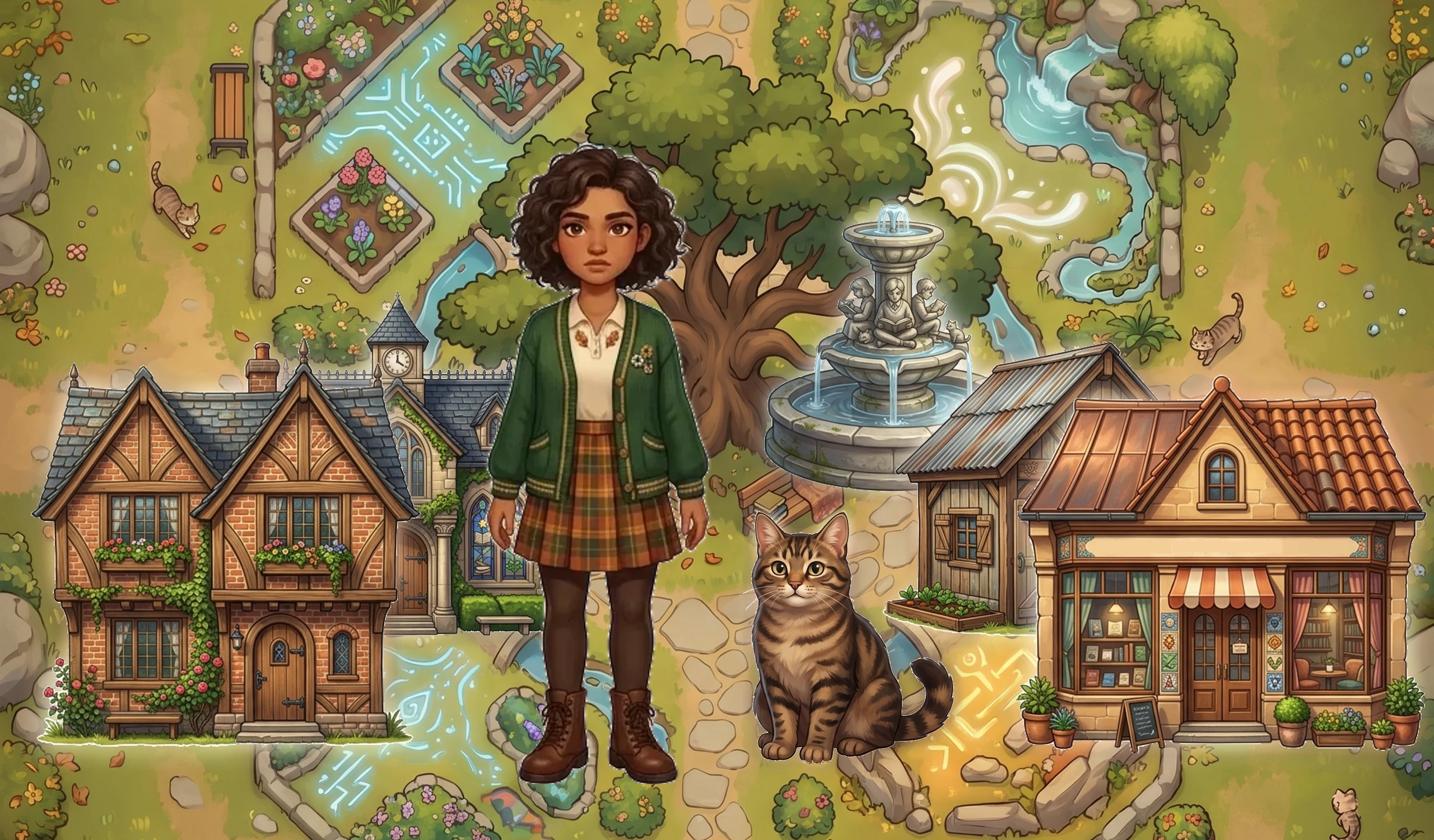 Charming college campus with oak-shaded quads Dream Village