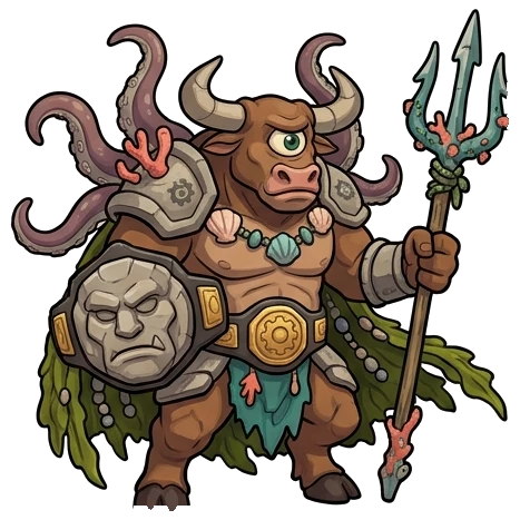 Clashing mythical titans in a stone-pillared arena Battle Arena