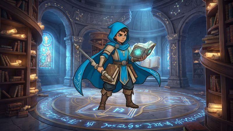 Mystical Library of Ancient Literary Scrolls Battle Arena