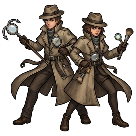 Hushed gallery rooftop with detective gadget combat Battle Arena