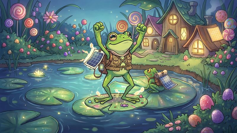 Enchanted fairy garden with dancing lily pads and candy Jewel Blitz