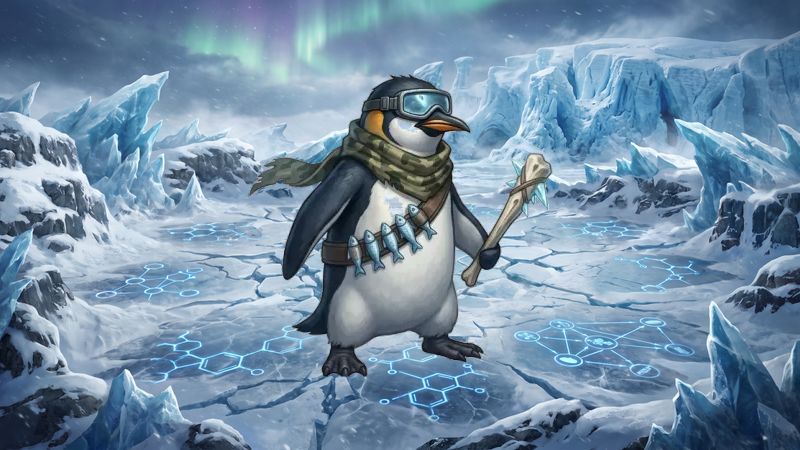 Harsh Arctic Tundra and Frozen Glacial Wilderness Survivor Storm
