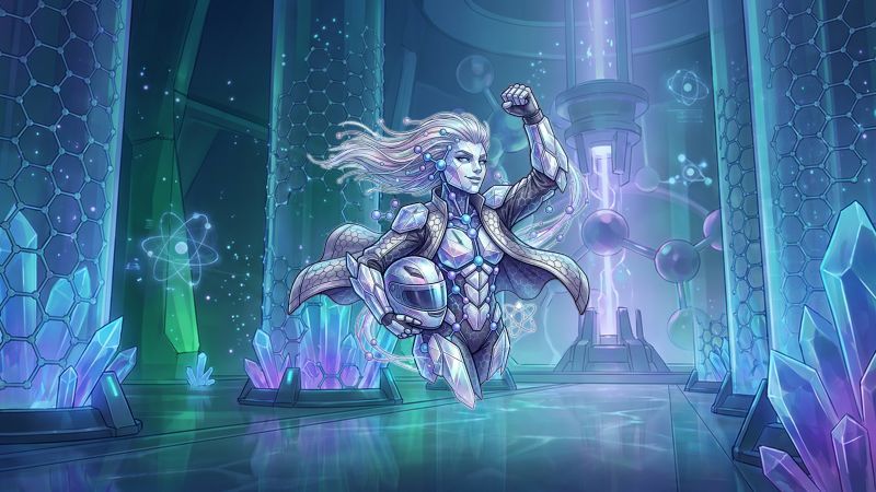 Futuristic crystalline molecular material science laboratory Hover Rush
