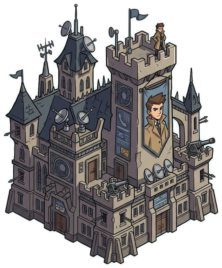 Hidden city-skyline newsroom corporate espionage Tower Defense