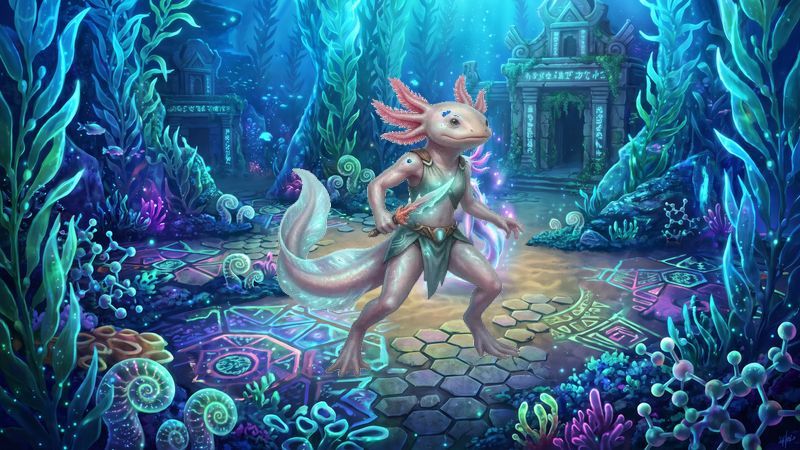 Lush Bioluminescent Underwater Axolotl Sanctuary Survivor Storm