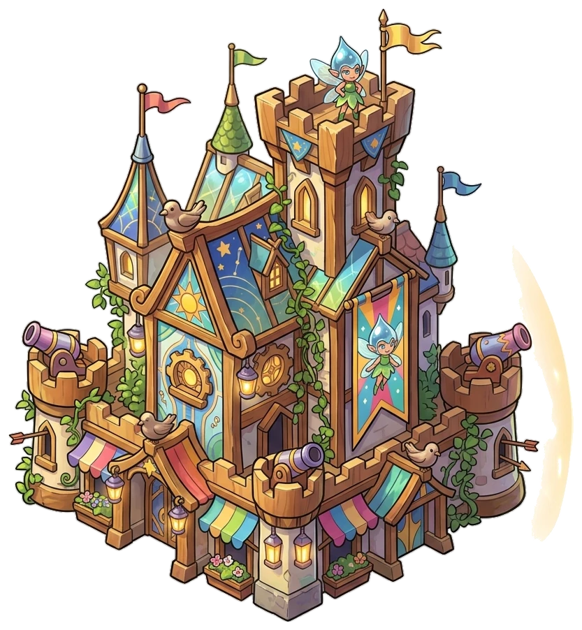 Sunny garden carnival defending against grumpy storm clouds Tower Defense