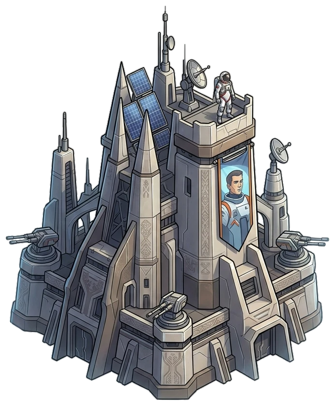 Futuristic lunar and martian technological space colonization Tower Defense