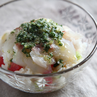 和風イタリアン「鯛のカルパッチョ丼」