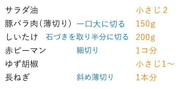 準備をするもの（4人分）