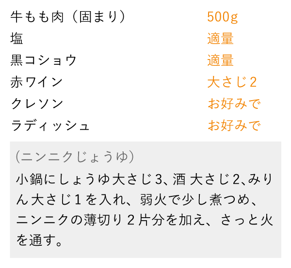 準備するもの（3〜4人分）