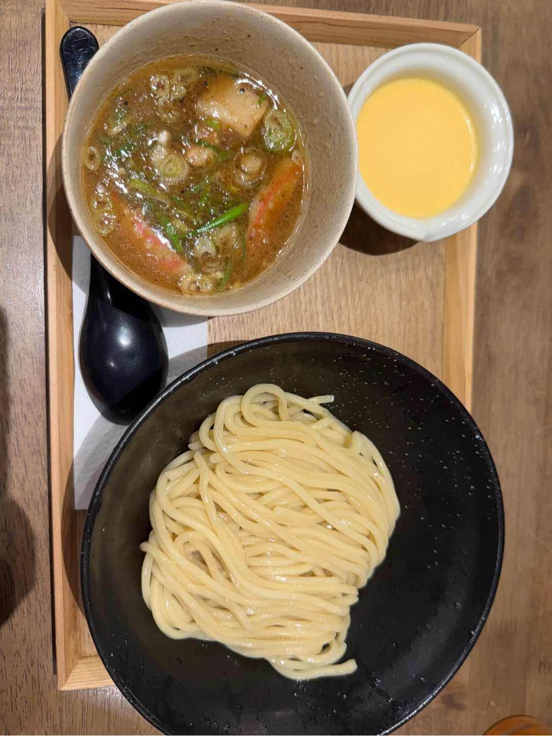 yuzu tsukemen + cheese sauce