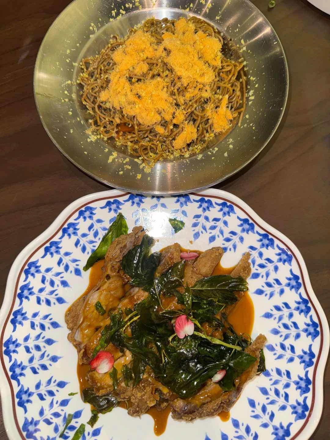 truffle noodles + chicken
