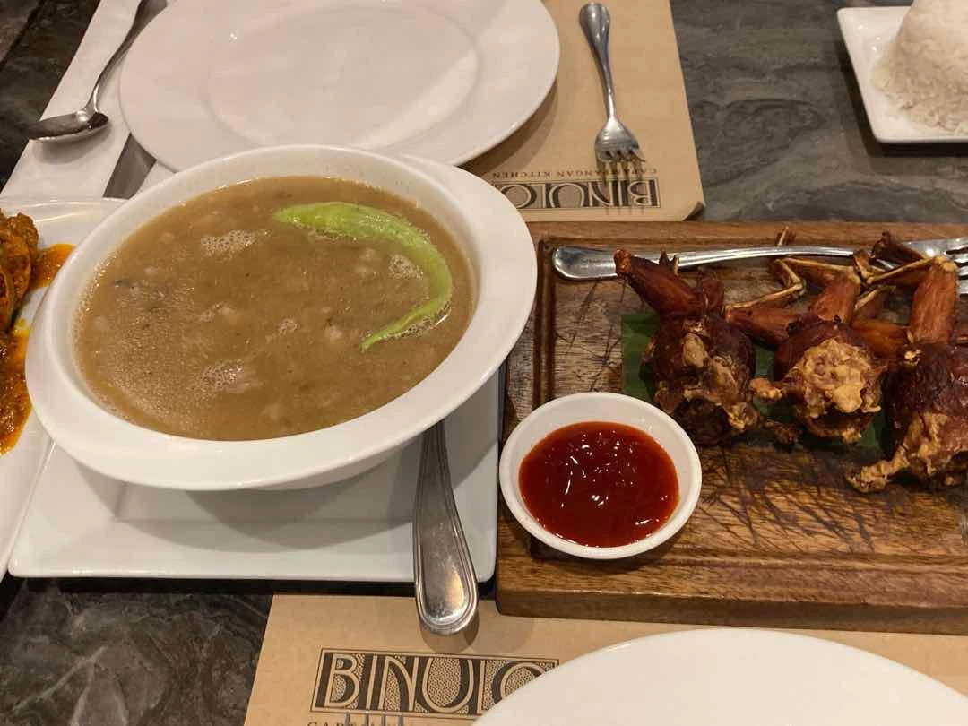 Papaitan and Batute (deep-fried stuffed frog)