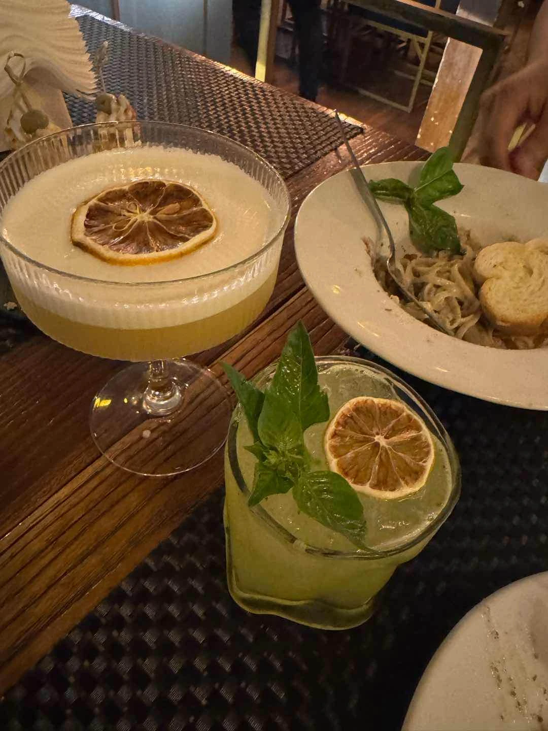 Gin Basil Smash and Amaretto Sour