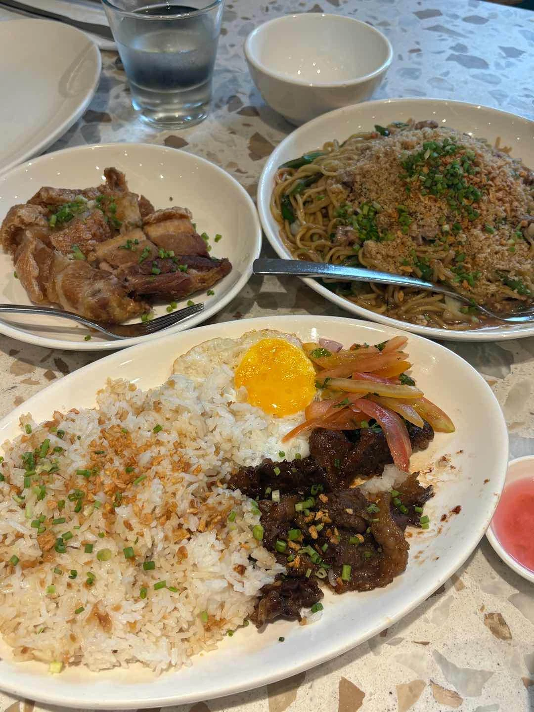 tapa, pancit sisig, lechon kawali
