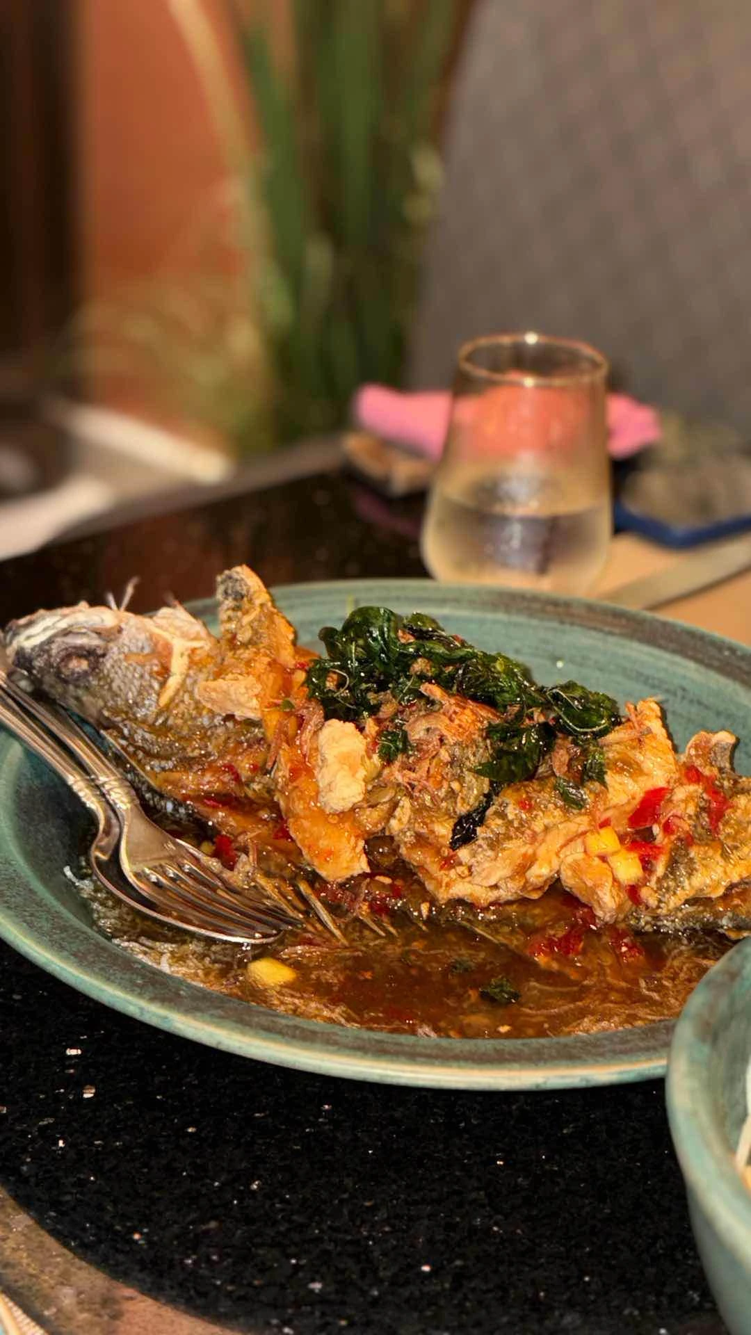 Sweet and sour sea bass of Benjarong