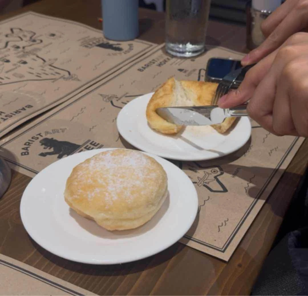 Their donuts, cinnamon sugar and custard cream