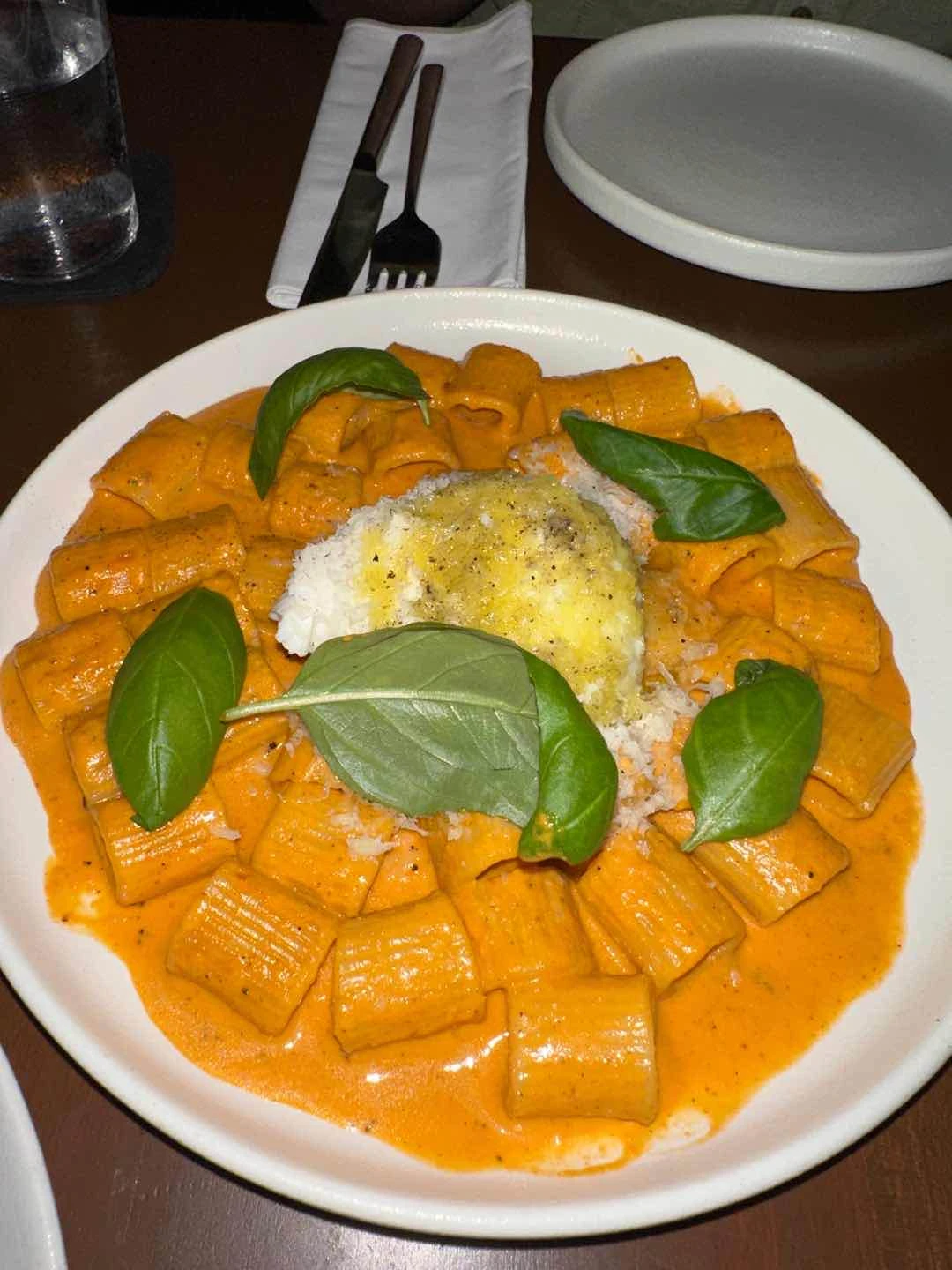 spicy vodka rigatoni of SEVA