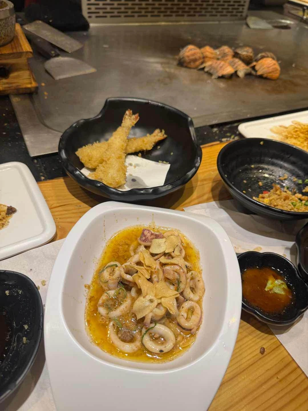 Tempura and Squid Teppan