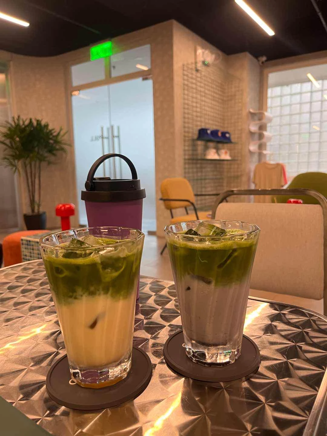 matcha sunrise, playful emerald