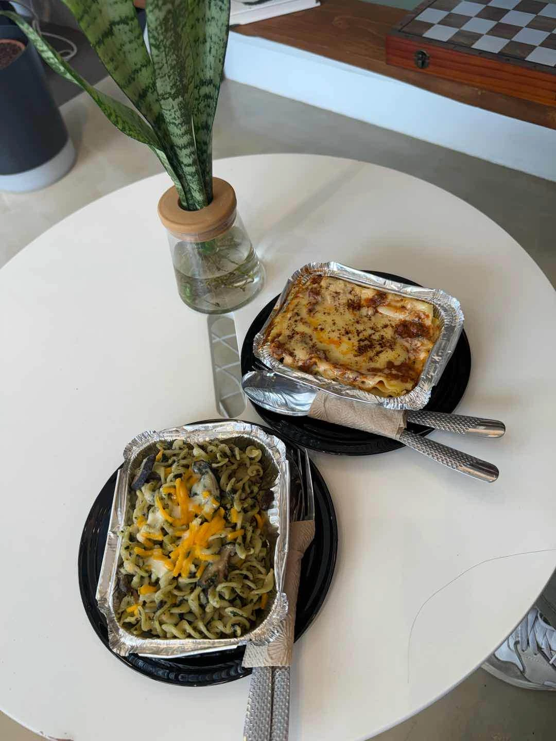 pesto and lasagna