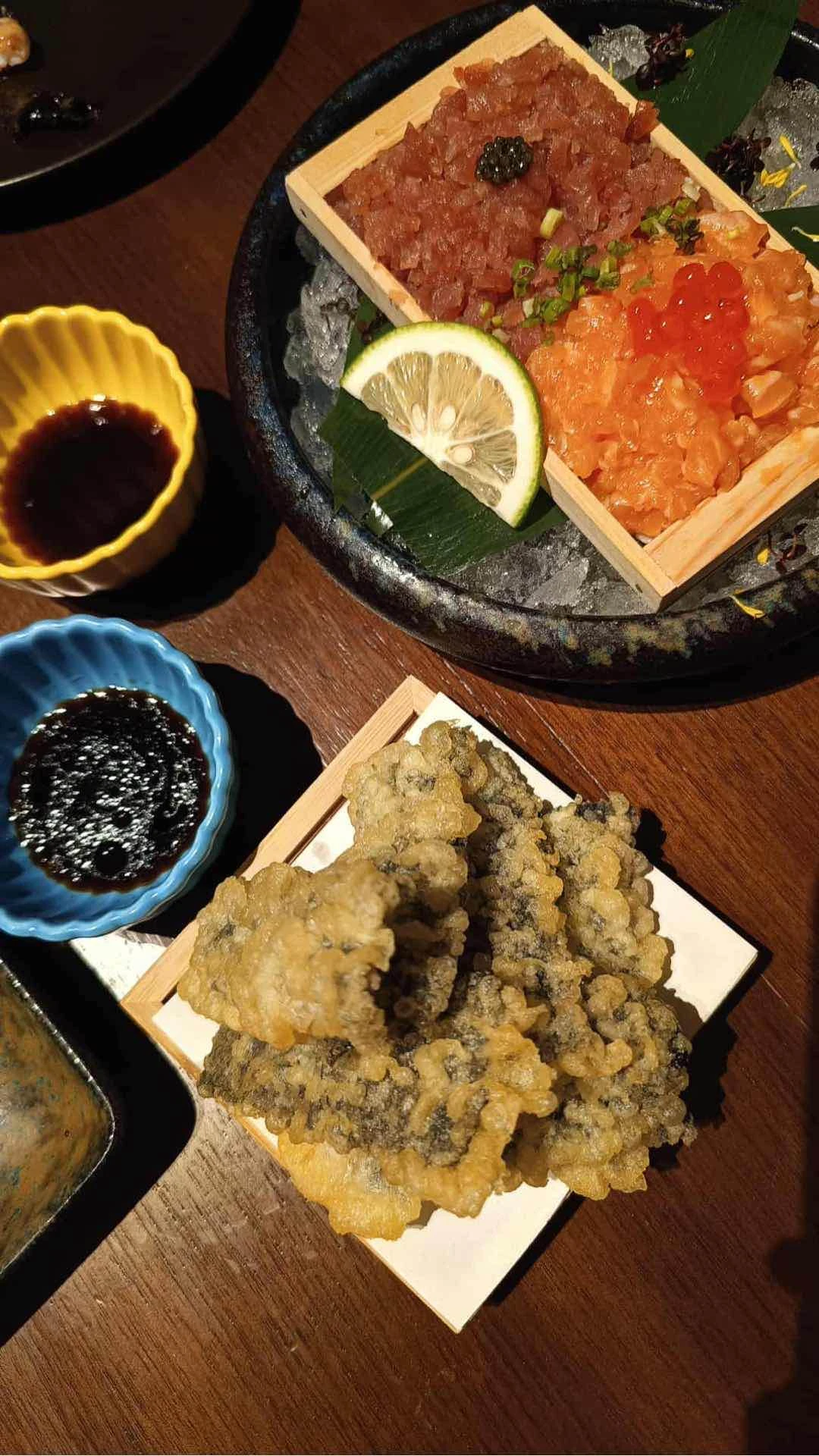 Tuna & Salmon Tartare with Seaweed Crackers