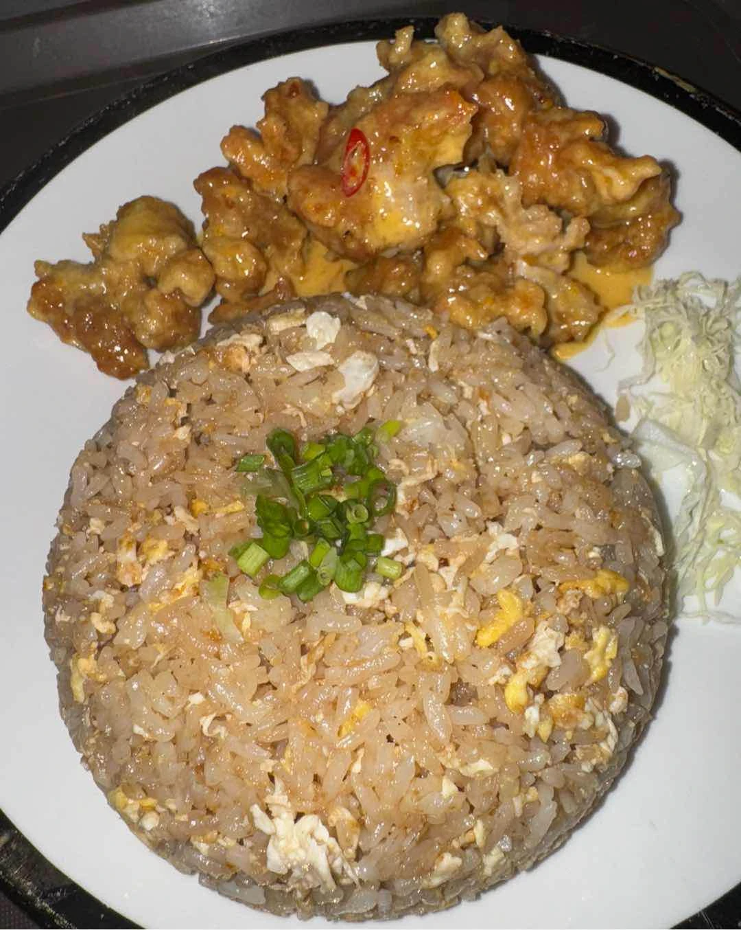 salted egg chicken + fried rice